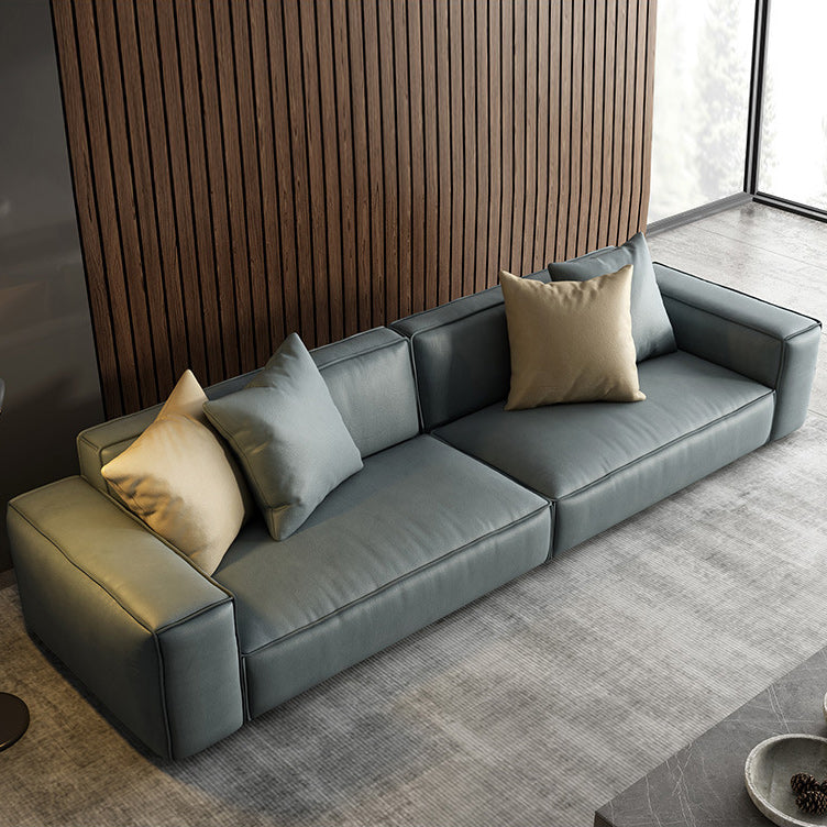 現代の静止フェイクレザーリビングルーム座席四角いアームクッションソファ