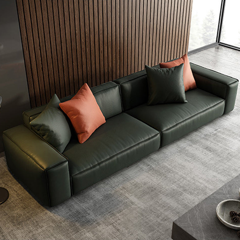 Zeitgenössischer stationärer Kunstleder Wohnzimmer Sitzplatz Square Arm Kissen Sofa
