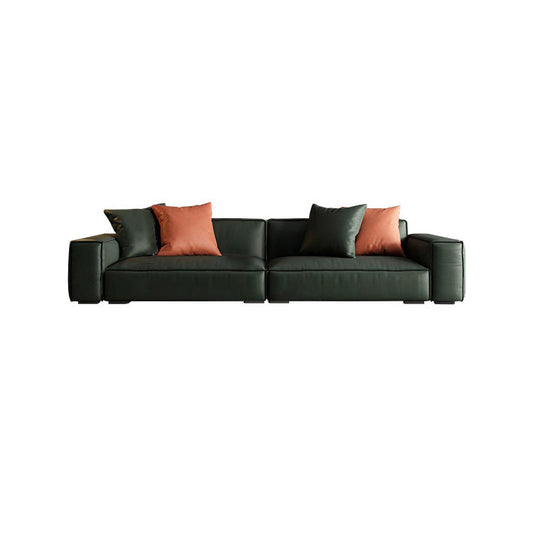 Zeitgenössischer stationärer Kunstleder Wohnzimmer Sitzplatz Square Arm Kissen Sofa