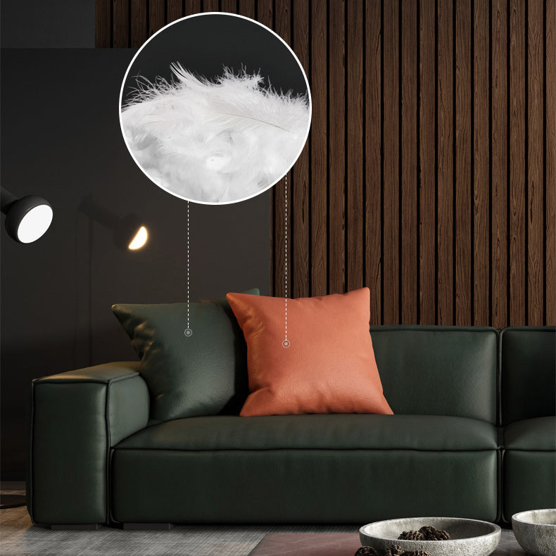 Zeitgenössischer stationärer Kunstleder Wohnzimmer Sitzplatz Square Arm Kissen Sofa