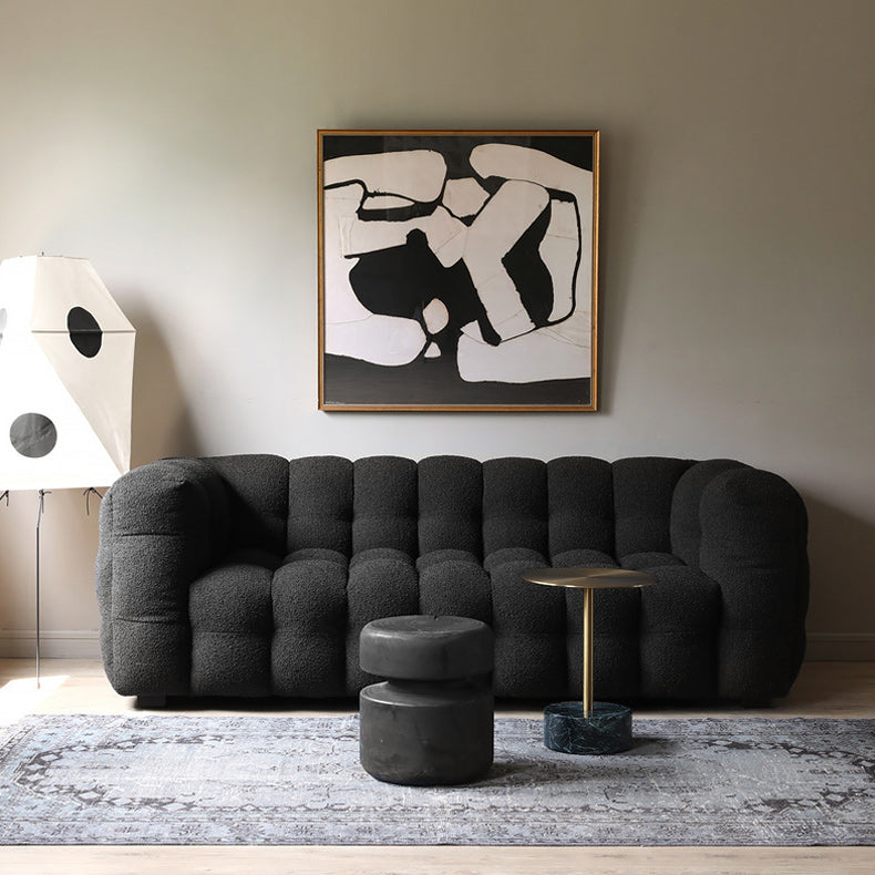 Contemporary Fabric 3 Seater Living Room Seating Tuxedo Arm Cushions Sofa Black Clearhalo 'furn' 'furn_sofas' 'Furniture' 'Living Room Furniture' 'Sofa' 'sofas' 6349334
