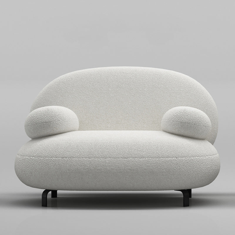 Canapé de bras rond standard canapé tissu minimaliste moderne en blanc