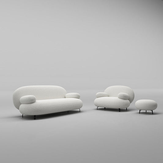 Standard -runde Armsofa moderne minimalistische Stoffsofa in Weiß