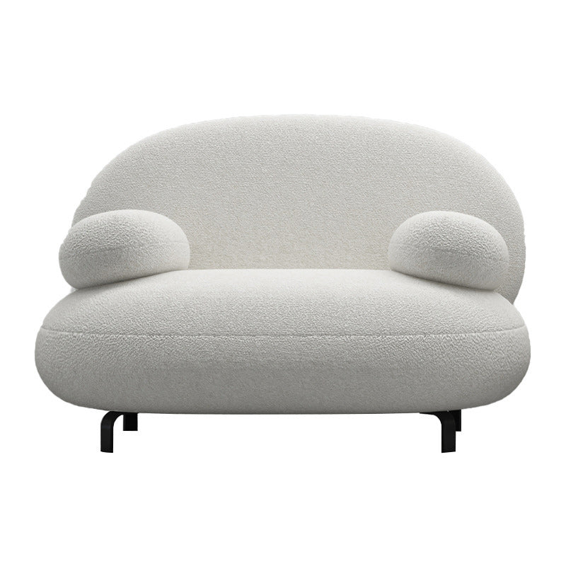 Canapé de bras rond standard canapé tissu minimaliste moderne en blanc