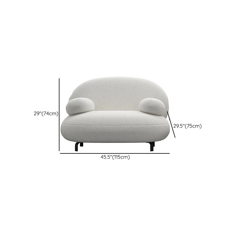 Canapé de bras rond standard canapé tissu minimaliste moderne en blanc