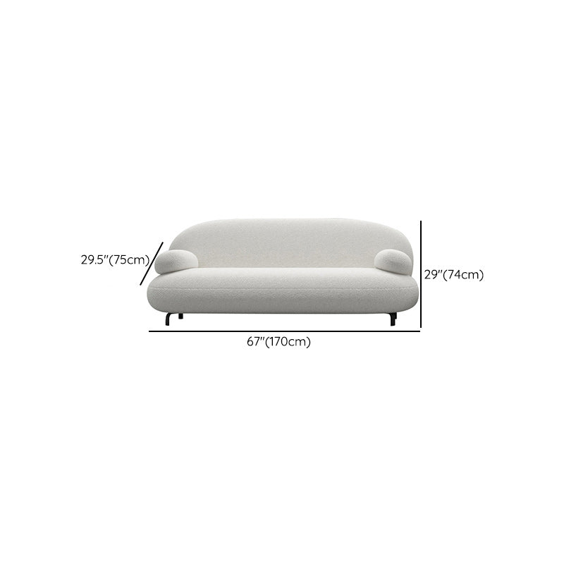 Canapé de bras rond standard canapé tissu minimaliste moderne en blanc