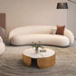 Divano curvo di lana contemporaneo minimalista beige di divano braccio inclinato