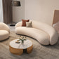 Contemporary Wool Curved Sofa Minimalist Beige Sloped Arm Sofa