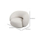 Contemporary Wool Curved Sofa Minimalist Beige Sloped Arm Sofa