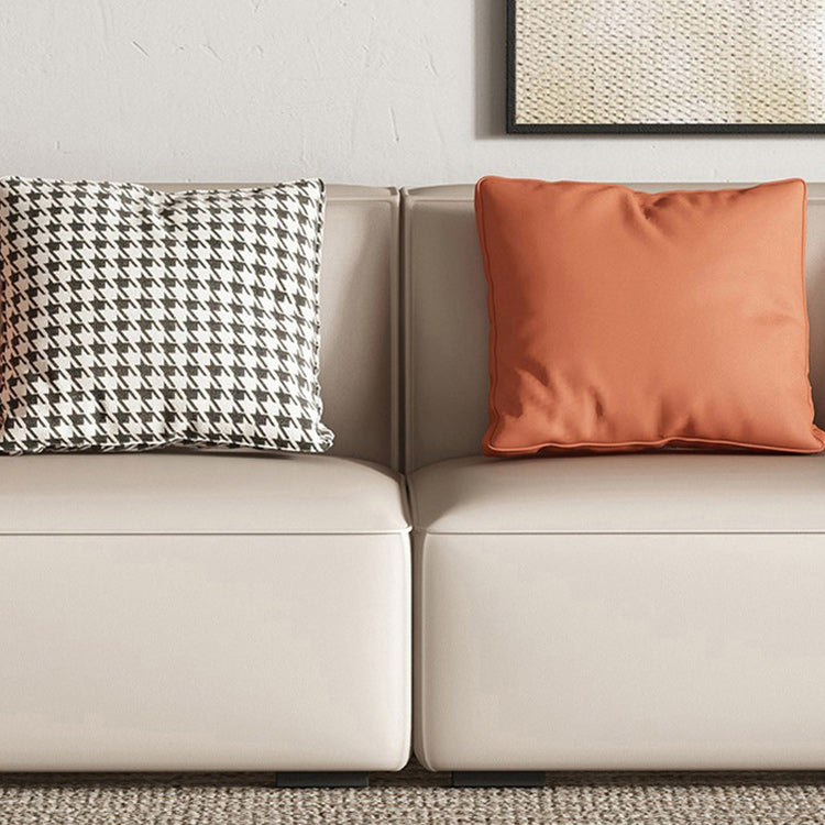 Square Arm 3-seater Sofa Contemporary Faux Leather Minimalist Sofa