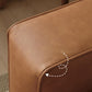 Contemporary Stationary Faux Leather Living Room Square Arm Sofa
