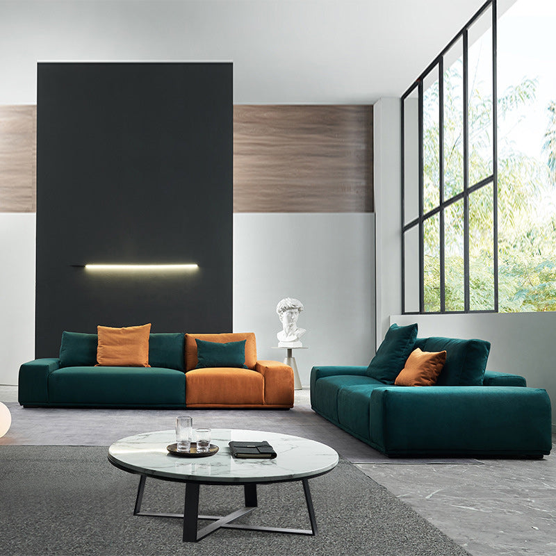 Canapé en daim moderne canapé de bras carré standard avec oreillers