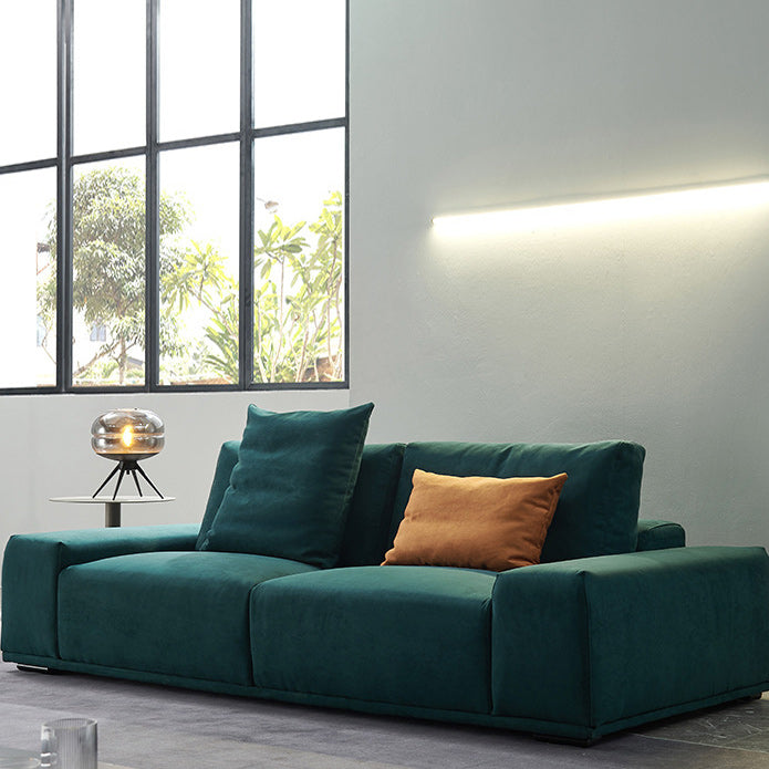 Sofá de brazo cuadrado de estilo de gamuza de estilo moderno con almohadas
