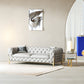 Tufted Contemporary Sofa in Gray 30.31" High Tuxedo Arm Sofa