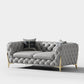 Tufted Contemporary Sofa in Gray 30.31 "High Tuxedo Arm Sofa