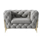 Tufted Contemporary Sofa in Gray 30.31 "High Tuxedo Arm Sofa