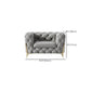 Tufted Contemporary Sofa in Gray 30.31 "High Tuxedo Arm Sofa