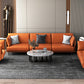 Standard Faux Leather Sofa Modern Pillow Top Arm Sofa in Orange Clearhalo 'furn' 'furn_sofas' 'Furniture' 'Living Room Furniture' 'Sofa' 'sofas' 6349542