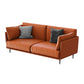Standard Faux Leather Sofa Modern Pillow Top Arm Sofa in Orange 65"L x 36"W x 35"H Faux Leather Clearhalo 'furn' 'furn_sofas' 'Furniture' 'Living Room Furniture' 'Sofa' 'sofas' 6349543