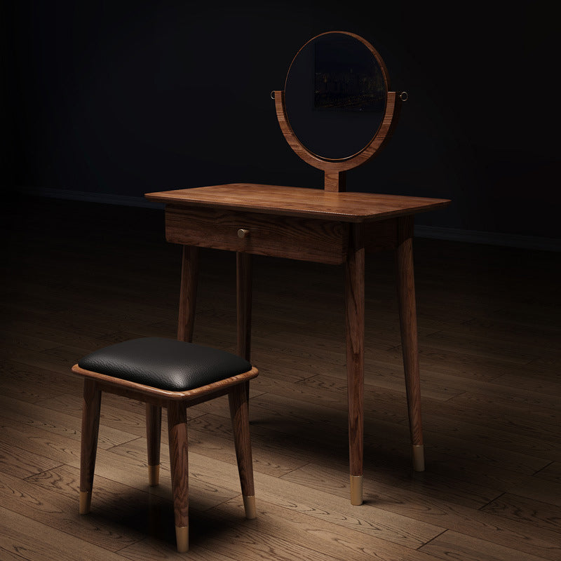 Ensemble de vanité de 29,92 "de large avec tabouret et miroir commode de cendre traditionnelle