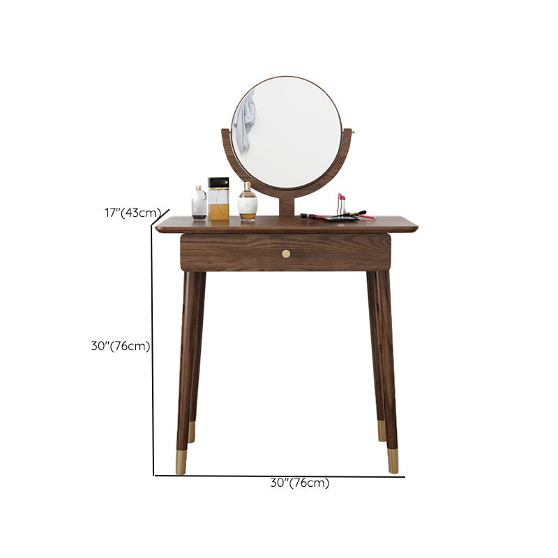 Ensemble de vanité de 29,92 "de large avec tabouret et miroir commode de cendre traditionnelle