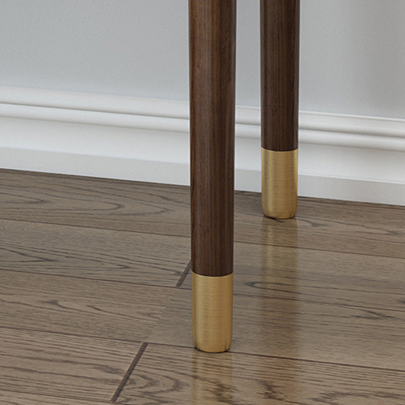 Specchio e 2 cassetti per trucco vanità tradizionale set di sgabelli da toeletta marrone