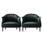 Arms Included Lounge Chair Living Room Chair with Black Legs Blackish Green Microfiber Leather 2 Piece Set Clearhalo 'Accent Chairs' 'accent_chairs' 'Chairs & Seating' 'furn' 'furn_accent_chairs' 'Furniture' 'Living Room Furniture' 6349617