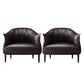 Arms Included Lounge Chair Living Room Chair with Black Legs Black Microfiber Leather 2 Piece Set Clearhalo 'Accent Chairs' 'accent_chairs' 'Chairs & Seating' 'furn' 'furn_accent_chairs' 'Furniture' 'Living Room Furniture' 6349619