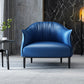 Arms Included Lounge Chair Living Room Chair with Black Legs Blue Microfiber Leather 1 Piece Clearhalo 'Accent Chairs' 'accent_chairs' 'Chairs & Seating' 'furn' 'furn_accent_chairs' 'Furniture' 'Living Room Furniture' 6349621