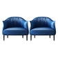 Arms Included Lounge Chair Living Room Chair with Black Legs Blue Microfiber Leather 2 Piece Set Clearhalo 'Accent Chairs' 'accent_chairs' 'Chairs & Seating' 'furn' 'furn_accent_chairs' 'Furniture' 'Living Room Furniture' 6349622
