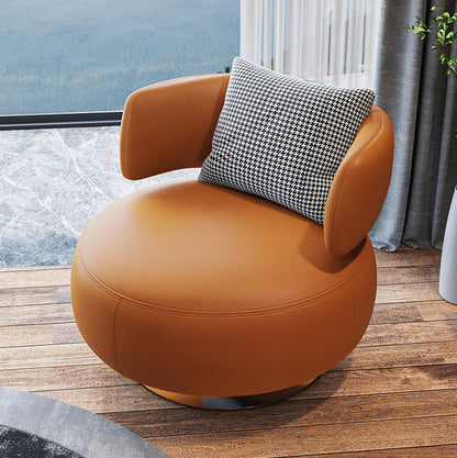 Armless Lounge Chair Living Room Barrel Accent Chair with Cushion Orange 1 Piece Clearhalo 'Accent Chairs' 'accent_chairs' 'Chairs & Seating' 'furn' 'furn_accent_chairs' 'Furniture' 'Living Room Furniture' 6349627