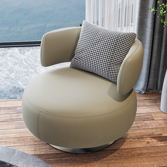 Armless Lounge Chair Living Room Barrel Accent Chair with Cushion Beige 1 Piece Clearhalo 'Accent Chairs' 'accent_chairs' 'Chairs & Seating' 'furn' 'furn_accent_chairs' 'Furniture' 'Living Room Furniture' 6349628