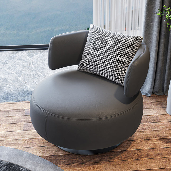 Armless Lounge Chair Living Room Barrel Accent Chair with Cushion Gray 1 Piece Clearhalo 'Accent Chairs' 'accent_chairs' 'Chairs & Seating' 'furn' 'furn_accent_chairs' 'Furniture' 'Living Room Furniture' 6349632