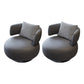 Armless Lounge Chair Living Room Barrel Accent Chair with Cushion Gray 2 Piece Set Clearhalo 'Accent Chairs' 'accent_chairs' 'Chairs & Seating' 'furn' 'furn_accent_chairs' 'Furniture' 'Living Room Furniture' 6349640