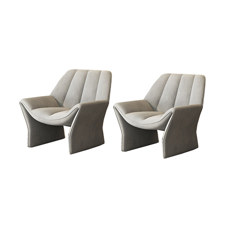 33.85" Wide Parsons Chair Armless Chair with Sewn Pillow Back Light Gray Velvet 2 Piece Set Clearhalo 'Accent Chairs' 'accent_chairs' 'Chairs & Seating' 'furn' 'furn_accent_chairs' 'Furniture' 'Living Room Furniture' 6349663