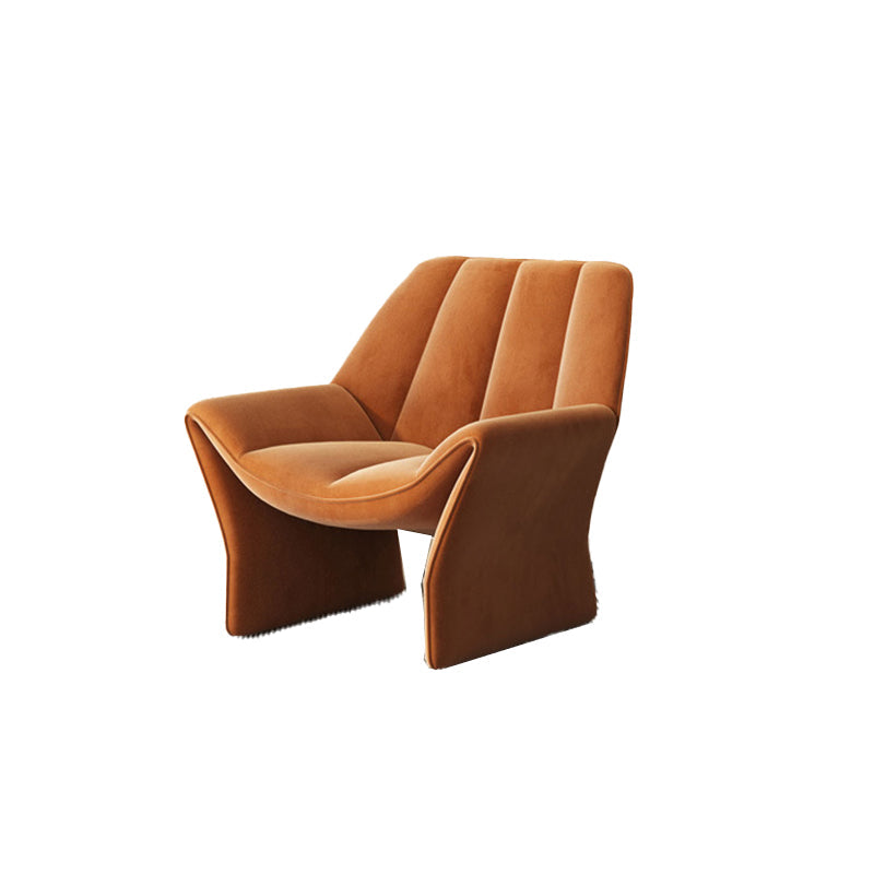 33.85" Wide Parsons Chair Armless Chair with Sewn Pillow Back Caramel Velvet 1 Piece Clearhalo 'Accent Chairs' 'accent_chairs' 'Chairs & Seating' 'furn' 'furn_accent_chairs' 'Furniture' 'Living Room Furniture' 6349667