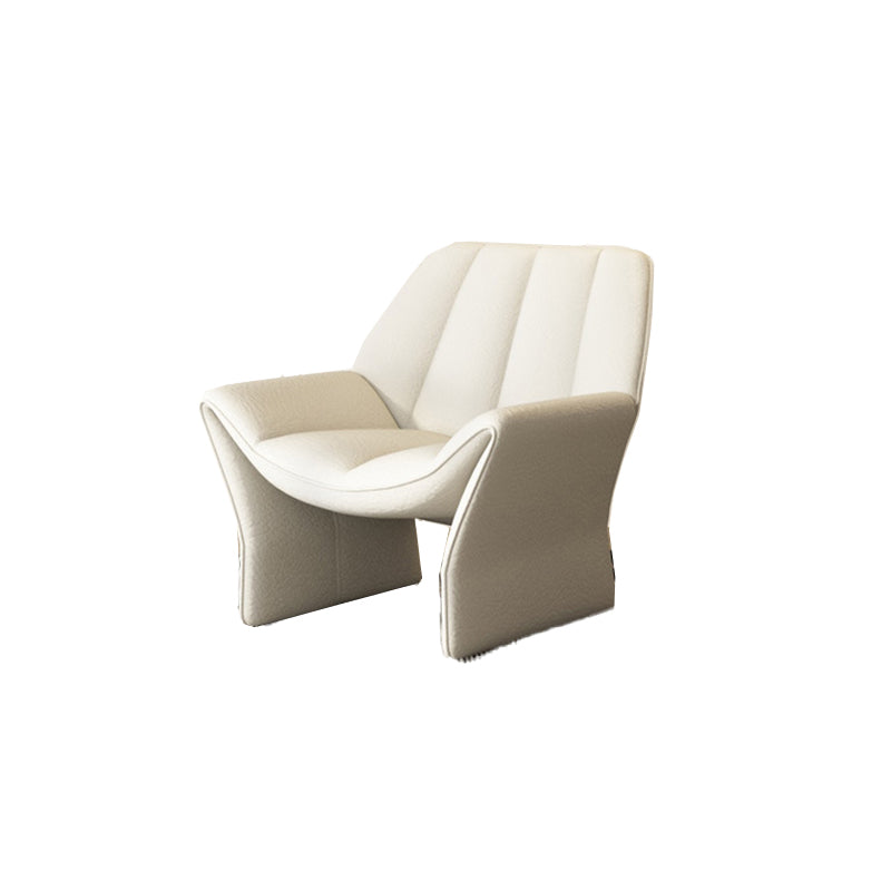 33.85" Wide Parsons Chair Armless Chair with Sewn Pillow Back White Velvet 1 Piece Clearhalo 'Accent Chairs' 'accent_chairs' 'Chairs & Seating' 'furn' 'furn_accent_chairs' 'Furniture' 'Living Room Furniture' 6349673