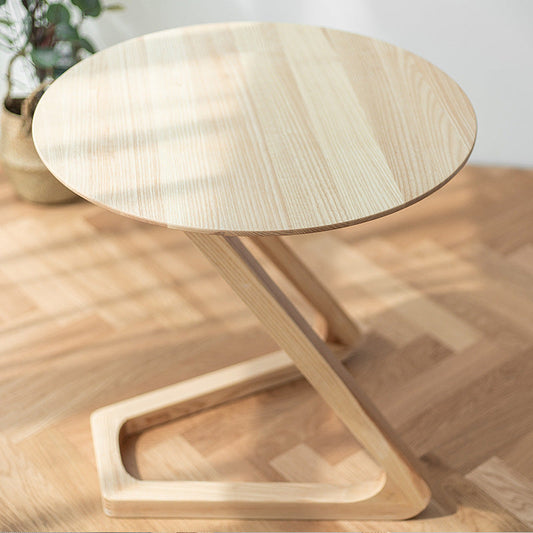 ソリッドウッドアブストラクトテーブルラウンドスカンジナビアリビングルームエンドテーブル