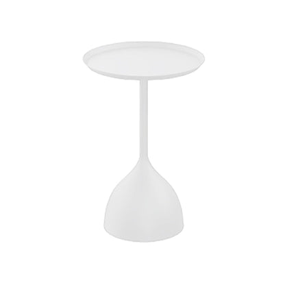 Mid-Century Round Tray Top Side Table 23.62" Tall Metal Pedestal End Table White 1 Clearhalo 'Coffee & Accent Tables' 'End & Side Tables' 'end_side_tables' 'furn' 'furn_end_side_tables' 'Furniture' 'Living Room Furniture' 6349761