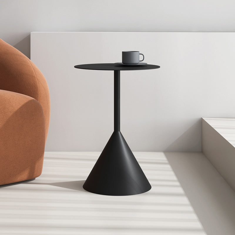 Mid-Century Round Tray Top Side Table 23.62" Tall Metal Pedestal End Table Clearhalo 'Coffee & Accent Tables' 'End & Side Tables' 'end_side_tables' 'furn' 'furn_end_side_tables' 'Furniture' 'Living Room Furniture' 6349772