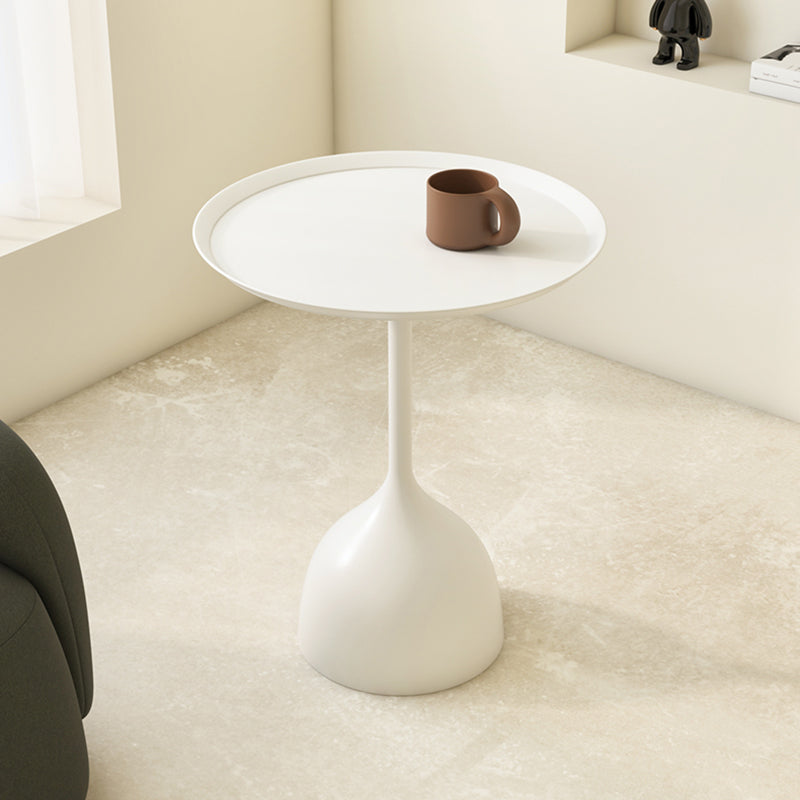 Mid-Century Round Tray Top Side Table 23.62" Tall Metal Pedestal End Table Clearhalo 'Coffee & Accent Tables' 'End & Side Tables' 'end_side_tables' 'furn' 'furn_end_side_tables' 'Furniture' 'Living Room Furniture' 6349775