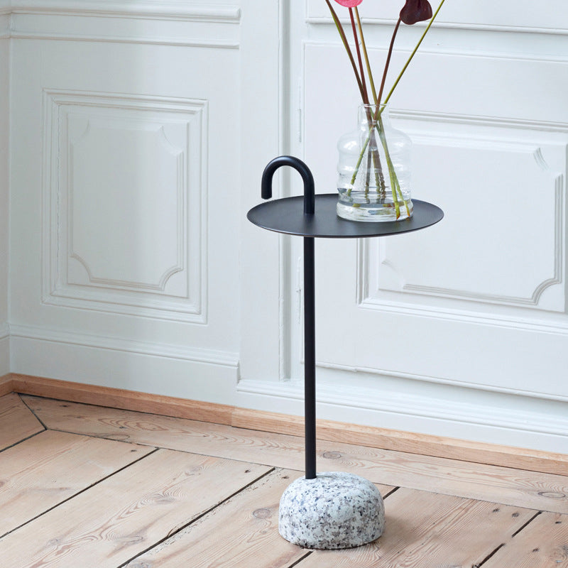 Mid-Century Metal Round Top Side Table 27" Tall Pedestal End Table Clearhalo 'Coffee & Accent Tables' 'End & Side Tables' 'end_side_tables' 'furn' 'furn_end_side_tables' 'Furniture' 'Living Room Furniture' 6349778