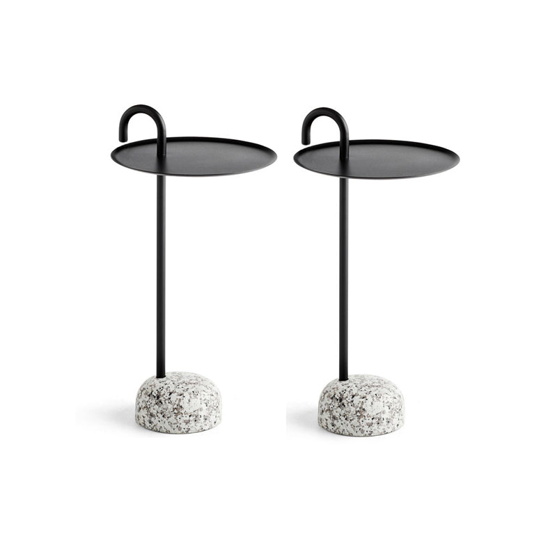 Mid-Century Metal Round Top Side Table 27" Tall Pedestal End Table Black 2 Clearhalo 'Coffee & Accent Tables' 'End & Side Tables' 'end_side_tables' 'furn' 'furn_end_side_tables' 'Furniture' 'Living Room Furniture' 6349790