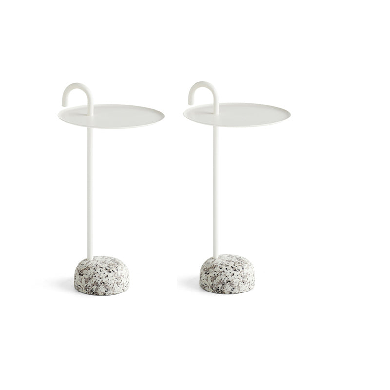 Mid-Century Metal Round Top Side Table 27" Tall Pedestal End Table White 2 Clearhalo 'Coffee & Accent Tables' 'End & Side Tables' 'end_side_tables' 'furn' 'furn_end_side_tables' 'Furniture' 'Living Room Furniture' 6349792