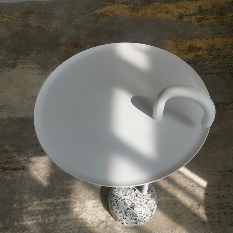Mid-Century Metal Round Top Side Table 27" Tall Pedestal End Table Clearhalo 'Coffee & Accent Tables' 'End & Side Tables' 'end_side_tables' 'furn' 'furn_end_side_tables' 'Furniture' 'Living Room Furniture' 6349793