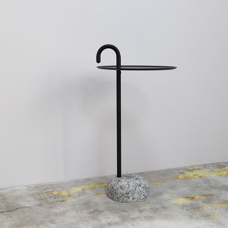 Mid-Century Metal Round Top Side Table 27" Tall Pedestal End Table Clearhalo 'Coffee & Accent Tables' 'End & Side Tables' 'end_side_tables' 'furn' 'furn_end_side_tables' 'Furniture' 'Living Room Furniture' 6349794