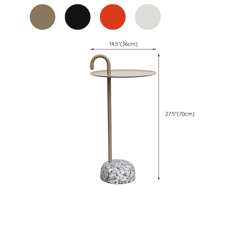 Mid-Century Metal Round Top Side Table 27" Tall Pedestal End Table Clearhalo 'Coffee & Accent Tables' 'End & Side Tables' 'end_side_tables' 'furn' 'furn_end_side_tables' 'Furniture' 'Living Room Furniture' 6349796