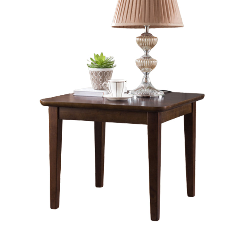 Modern Square End Table Solid Wood Top 4 Legs Sofa End Side Table