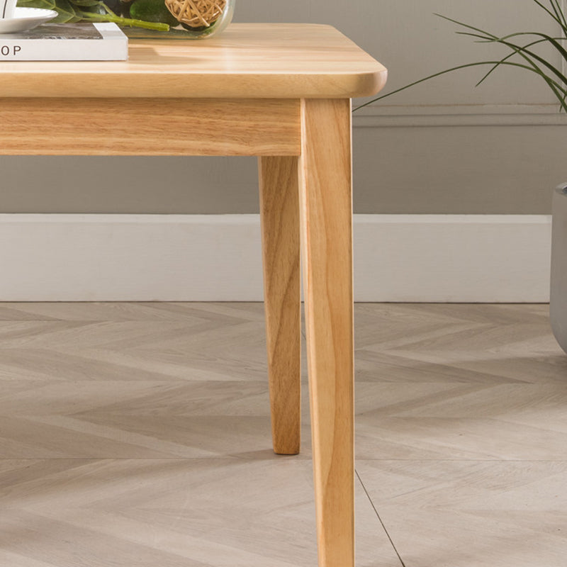 Modern Square End Table Solid Wood Top 4 Legs Sofa End Side Table