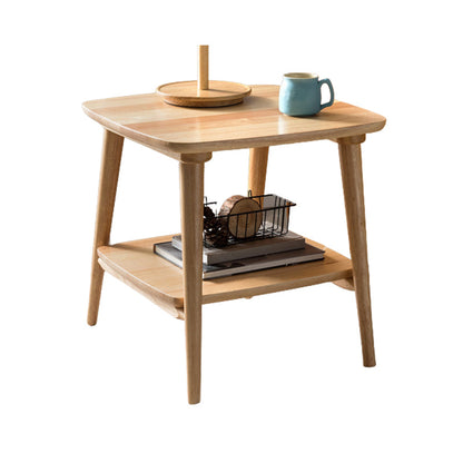 4脚エンドテーブルbroneのリビングルームの棚付きのソリッドウッドテーブル